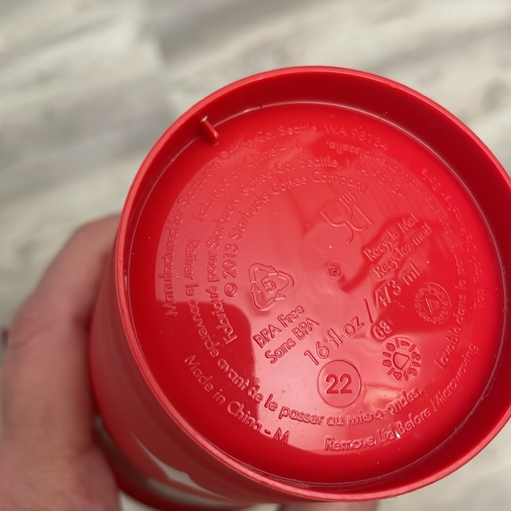 2013 Starbucks Red 25 Years of Holiday Cup Cheer 16 Oz Hot/Cold Plastic Tumbler - Picture 7 of 10